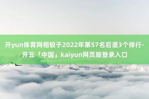 开yun体育网相较于2022年第57名后退3个排行-开云「中国」kaiyun网页版登录入口